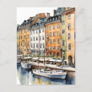 Carte Postale L'art de l'aquarelle de Stockholm