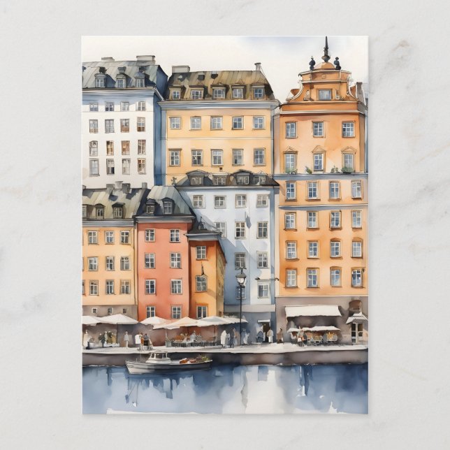 Carte Postale L'art de l'aquarelle de Stockholm (Devant)