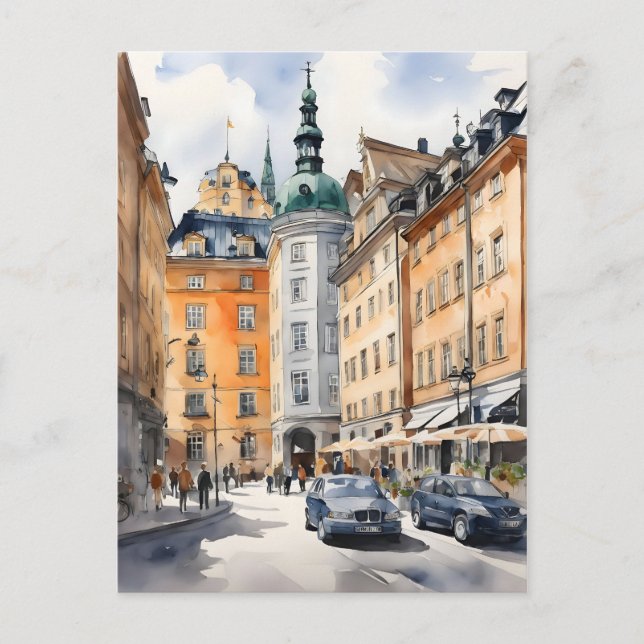 Carte Postale L'art de l'aquarelle de Stockholm (Devant)