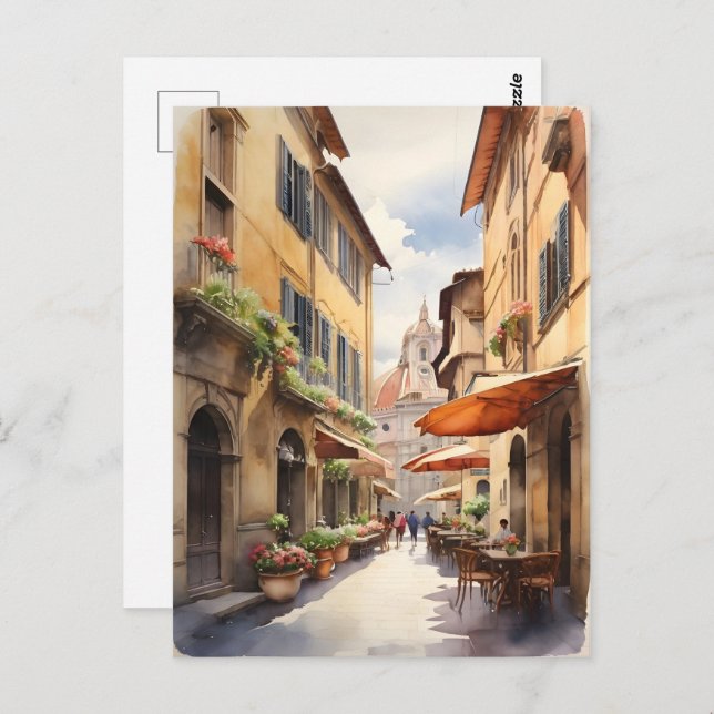 Carte Postale L'art de l'aquarelle Florence (Devant / Derrière)