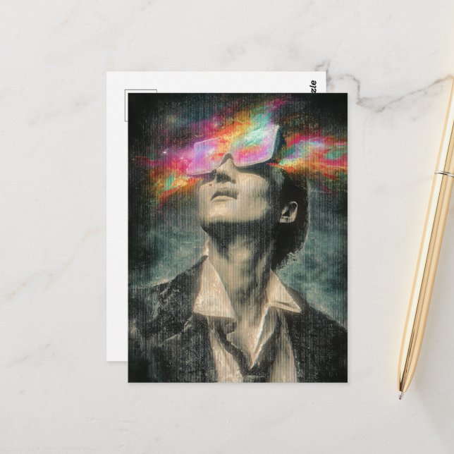 Carte Postale L'art de l'égratignure du contrôle mental (Devant/Arrière en situation)