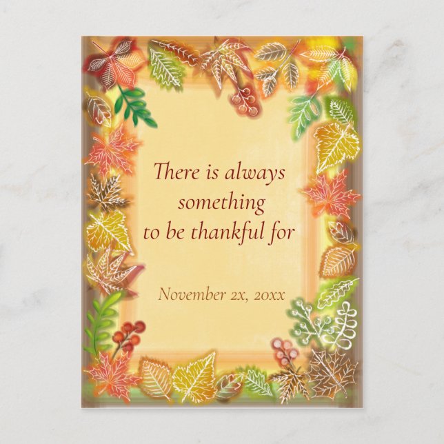Carte Postale L'art de pinceau du feuillage d'automne pour Thank (Devant)
