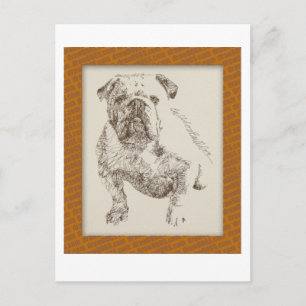Carte Postale L'art du chien de Bulldog anglais tiré des mots