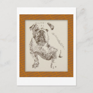 Carte Postale L'art du chien de Bulldog anglais tiré des mots