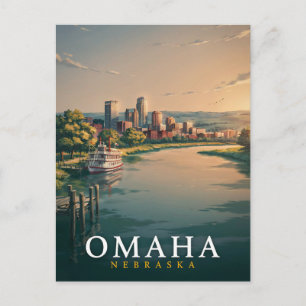Carte Postale L'art du ciel panoramique d'Omaha Nebraska