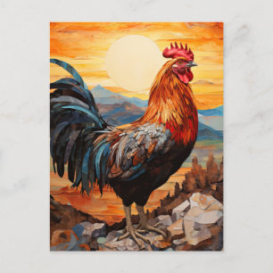 Carte Postale L'art du coq de poulet