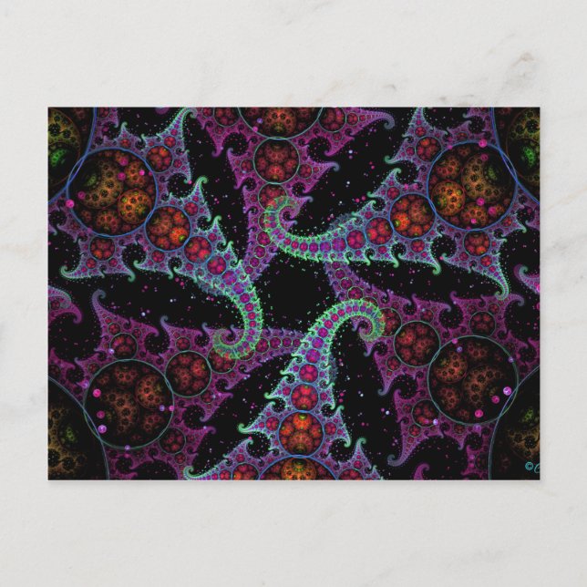 Carte Postale L'art fractal du jardin de la pieuvre (Devant)