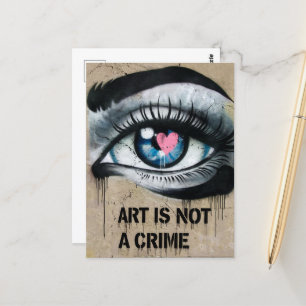 Carte Postale L'art n'est pas un crime Eyeball et Coeur