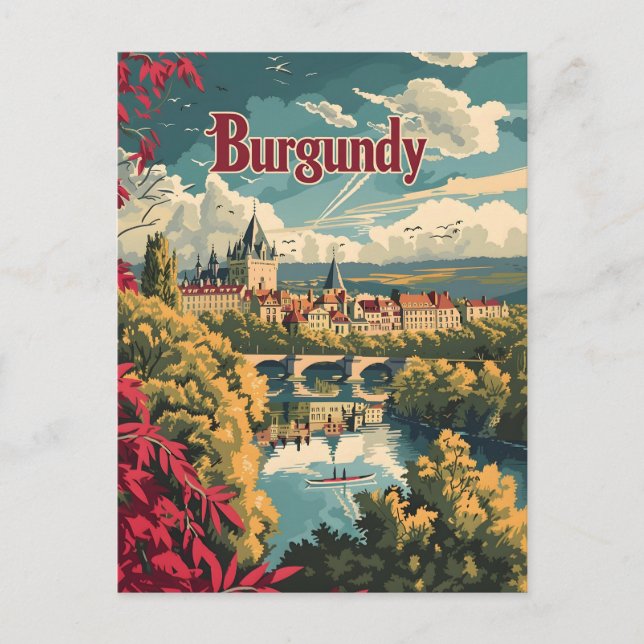 Carte Postale L'art vintage en Bourgogne (Devant)