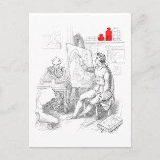 Carte Postale L'artiste peint la mort