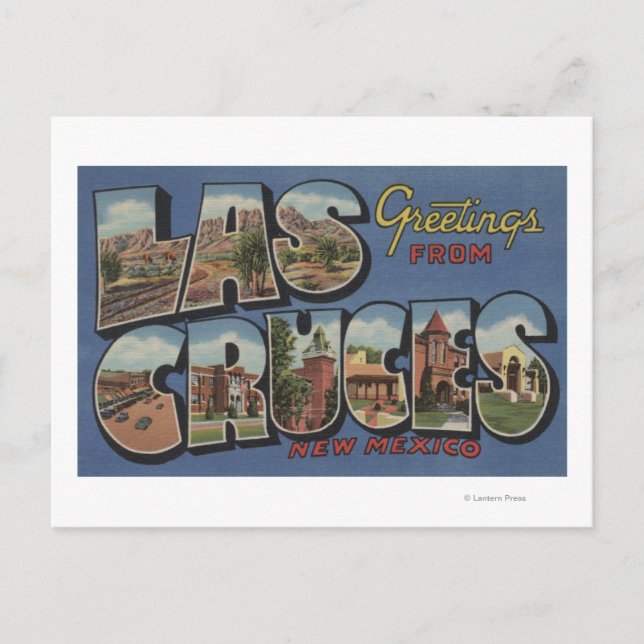 Carte Postale Las Cruces, Nouveau-Mexique - Grandes Lettres Scèn (Devant)