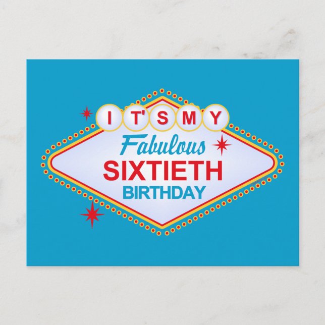 Carte Postale Las Vegas 60e anniversaire (Devant)