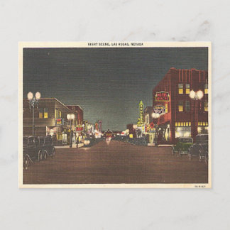 Carte Postale Las Vegas Fremont St. Post Card 1940 Neon