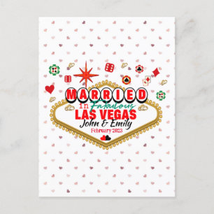 Carte Postale Las Vegas Marié Couple Correspondant Vacances Neva