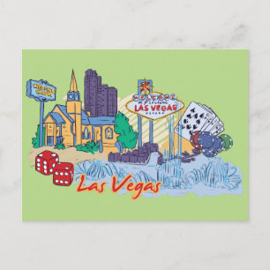 Carte Postale Las Vegas, Nevada Cité américaine célèbre