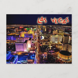 Carte Postale Las Vegas, Nevada la nuit - vue aérienne