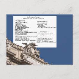 Carte postale Lasagna Rome de Barb