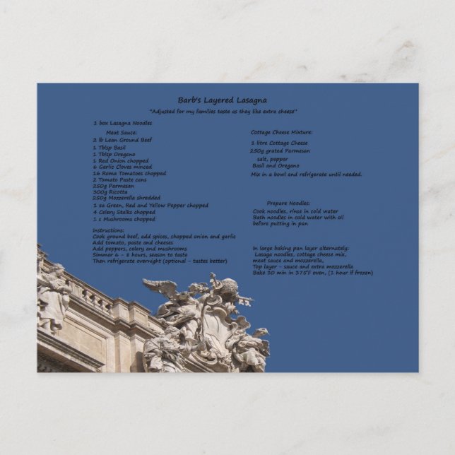 Carte Postale Lasagne stratifiée de Barb (Devant)