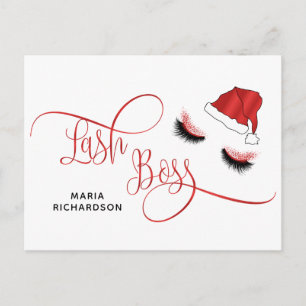 Carte Postale Lash Boss Père Noël Lashes Noël