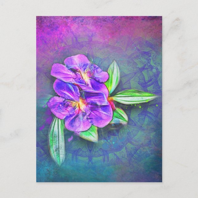 Carte Postale lasiandra abstraite sur kaléidoscope texturé (Devant)