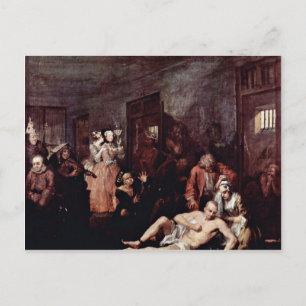 Carte Postale L'asile lunatique " Par Hogarth William