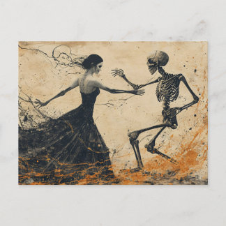 Carte Postale Last dance - Vintage dancing skeleton dark