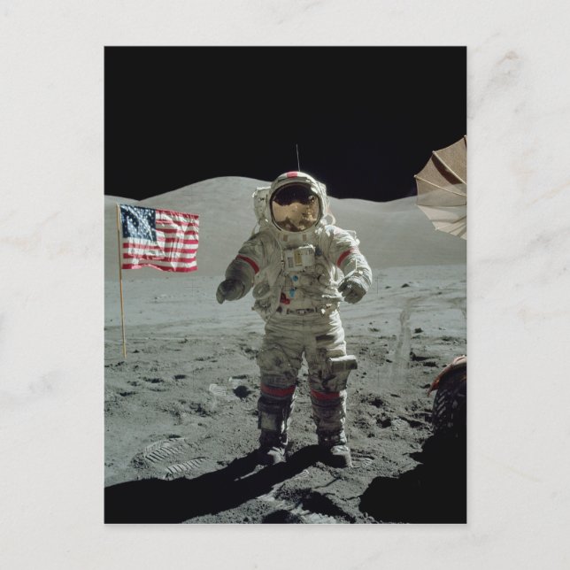 Carte Postale L'astronaute Apollo 17 dans la vallée du Littrow T (Devant)