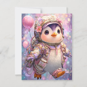 Carte Postale L'astronaute Penguin