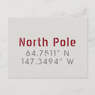 Carte postale Latitude de la longitude nord du pôl