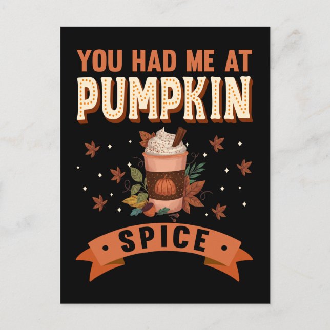 Carte Postale Latte au café de la tarte d'Halloween drôle au Spi (Devant)