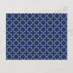Carte Postale Lattice marocain arabe en bleu nuit