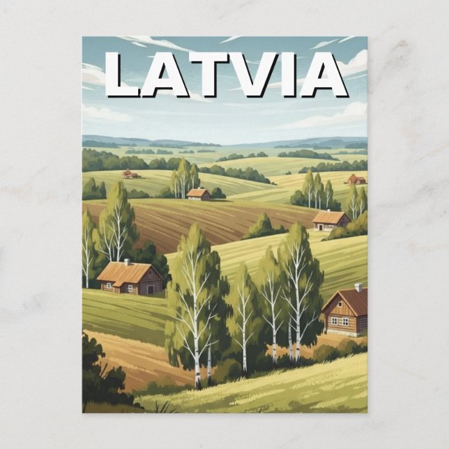 Carte Postale Latvia Countryside Travel (Devant)