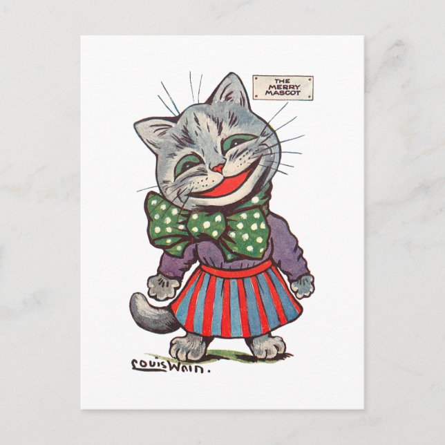 Carte Postale Laughing Cat, Louis Wain (Devant)