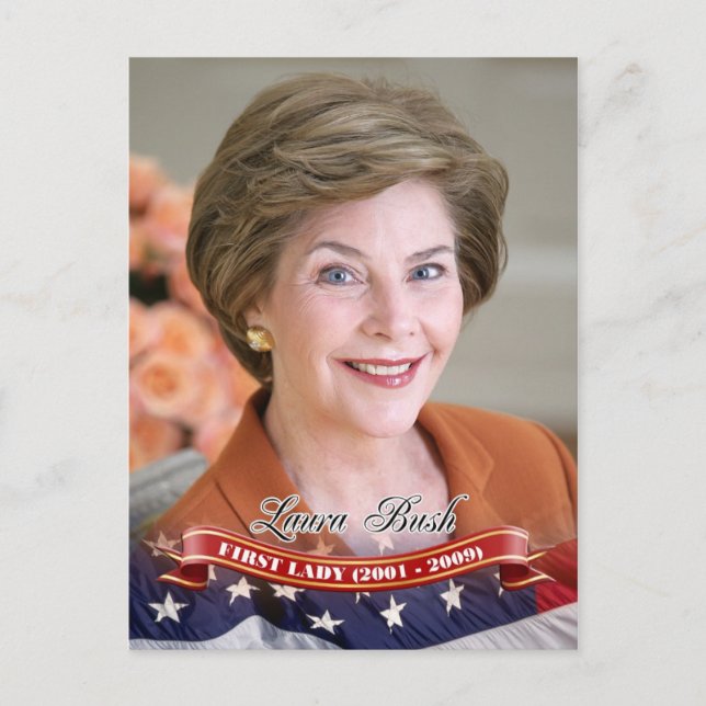 Carte Postale Laura Bush, Première Dame des Etats-Unis (Devant)