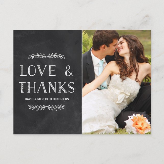 Carte Postale Laurel Chalkboard Letting Merci photo (Devant)