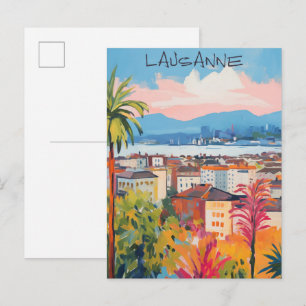 Carte Postale Lausanne Suisse Voyage Ville Art Esthétique