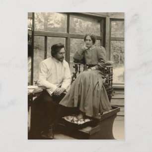 Carte Postale L'auteur Leonid Andreyev avec sa femme