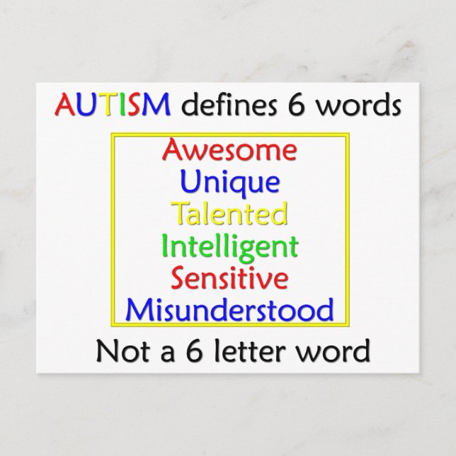 Carte Postale L'autisme définit (Devant)