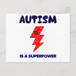 Carte Postale L'autisme est une super puissance, état mental san