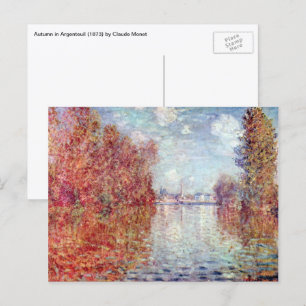 Carte Postale L'automne à Argenteuil par Claude Monet