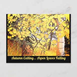 Carte Postale L'automne appelle... Les Feuilles d'Aspen tombent.
