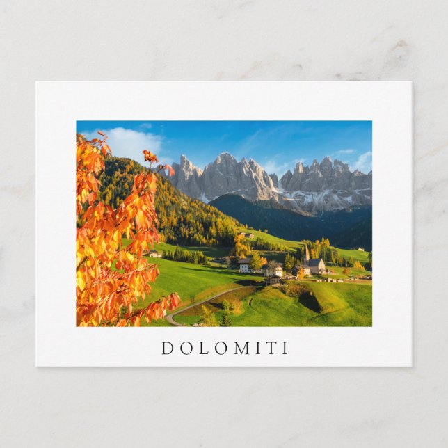 Carte Postale L'automne dans un paysage des Dolomites avec églis (Devant)