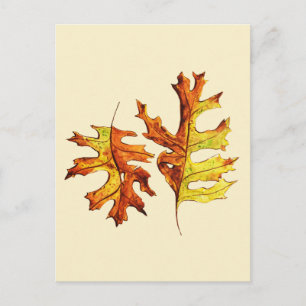 Carte Postale L'automne laisse belle nature aquarelle art