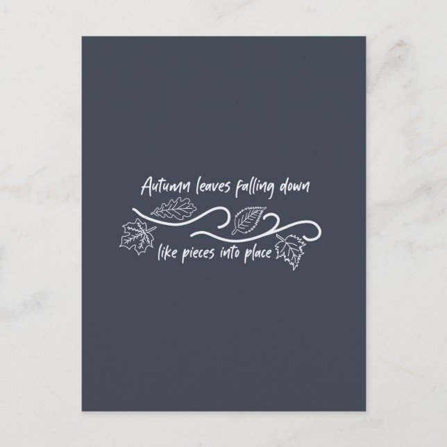 Carte Postale L'automne laisse tomber comme des morceaux (Devant)