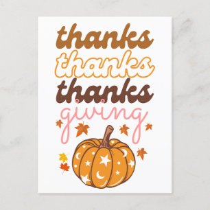 Carte Postale L'automne quitte Super Citrouille vacances Thanksg