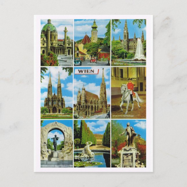 Carte Postale L'Autriche vintage, Wien, Vienne, Multiview (Devant)