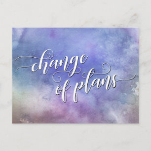 Carte Postale Lavage à l'aquarelle Changement de plans Mariage r