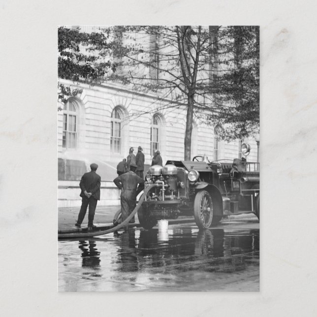 Carte Postale Lavage électrique de camion-feu, 1923 (Devant)