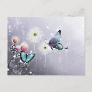Carte Postale Lavender Butterfly Abstract