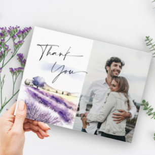 Carte Postale Lavender Flowers Field Thank You Photo
